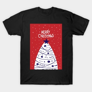 Merry Christmas Modern Tree T-Shirt